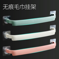 家用卫生间塑料粘贴免打孔吸盘式浴室毛巾架子厨房抹布置物单杆挂
