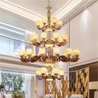 欧式复式楼别墅客厅大吊灯酒店工程楼中楼大厅吊灯新中式简欧吊灯
