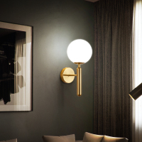 北欧轻奢卧室床头壁灯仿铜简约现代电视背景墙灯创意过道楼梯灯具