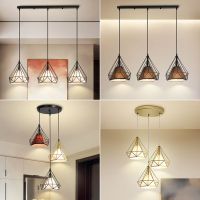 餐厅吊灯三头北欧灯具loft工业风现代简约过道阳台吧台灯钻石吊灯