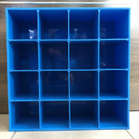 挂壁式毛巾架汽车美容洗车店放毛巾格子柜理发店发廊墙面收纳柜盒|挂壁式毛巾收纳柜[蓝色]