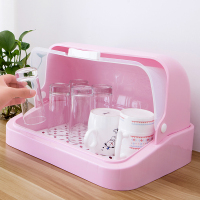 沥水防尘带盖杯架放杯子的托盘茶杯奶瓶置物餐具收纳盒水杯收纳架