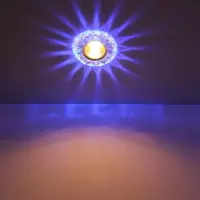 送1三段变光射灯led天花灯嵌入式射灯筒灯彩色水晶过道灯