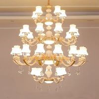 欧式复式楼水晶大吊灯楼中楼客厅大吊灯高档别墅酒店大堂工程吊灯