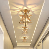 欧式全铜吸顶灯入户灯简约现代走廊过道衣帽间卧室美式玄关阳台灯