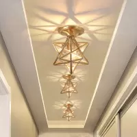 欧式全铜吸顶灯入户灯简约现代走廊过道衣帽间卧室美式玄关阳台灯