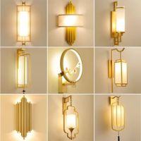 新中式壁灯客厅电视墙卧室床头灯酒店过道走廊楼梯壁灯背景墙灯具