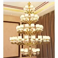 欧式别墅复式楼大吊灯楼中楼客厅酒店中空大厅水晶灯楼梯灯长吊灯