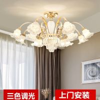 欧式客厅吊灯奢华别墅家用卧室餐厅客厅吊灯大气陶瓷水晶套餐吊灯