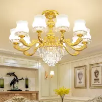 金色欧式吊灯奢华家用客厅灯现代简约大气卧室灯具套餐组合水晶灯