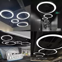 圆环吊灯led圆形办公室健身房店铺大堂圆圈工业风灯环形工程灯具