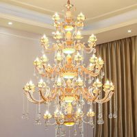 新款欧式楼梯吊灯酒店别墅复式楼大吊灯奢华大气旋转楼梯间长吊灯