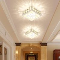 led三色调光水晶灯过道灯走廊灯玄关灯现代创意门厅入户灯吸顶灯