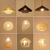 田园风格吊灯饭店餐厅火锅店藤编吊灯农家乐创意草帽藤艺鸟巢吊灯