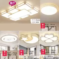 全屋灯具套餐led吸顶灯客厅灯现代简约卧室房间灯具餐厅阳台灯饰|亏钱02款三室两厅 单色白光
