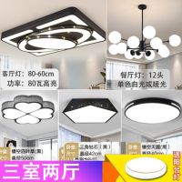 全屋灯具套餐led吸顶灯客厅灯现代简约卧室房间灯具餐厅阳台灯饰|省钱19款(四室两厅) 单色白光