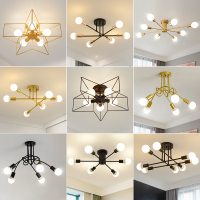北欧卧室灯五角星吸顶灯儿童房房间灯现代简约客厅灯书房创意灯具