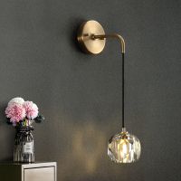 现代轻奢壁灯北欧设计师创意装饰水晶壁灯酒店房间客厅卧室床头灯