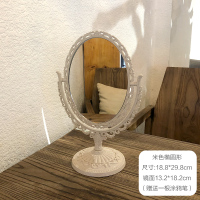 ins风欧式复古镜子梳妆镜网红台式化妆镜少女心桌面双面公主镜|米色椭圆形