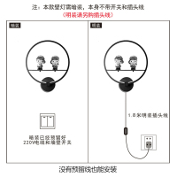 卧室床头壁灯儿童房夜灯客厅背景墙过道楼梯装饰壁灯led圆形灯具