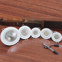 led射灯cob天花灯嵌入式7.5公分开孔客厅背景墙牛眼灯 3w筒灯