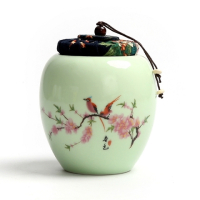 陶瓷普洱茶罐罐茶缸存茶叶罐茶罐特价小青柑干果存茶防潮密封陶罐|粉清-喜上眉俏