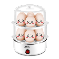 双层蒸蛋器升级版三层煮蛋器安全自动断电多功能早餐机E7|白色平盖实惠版