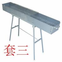 烧烤架商用摆摊大号木碳烧烤炉户外加厚加宽烧烤架子全套F4|一米二长炉子套装三