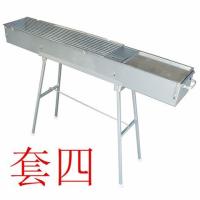 烧烤架商用摆摊大号木碳烧烤炉户外加厚加宽烧烤架子全套F4|一米二长炉子套装四