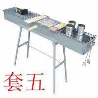 烧烤架商用摆摊大号木碳烧烤炉户外加厚加宽烧烤架子全套F4|一米二长炉子套装五