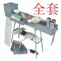 烧烤架商用摆摊大号木碳烧烤炉户外加厚加宽烧烤架子全套F4|一米二长炉子全套