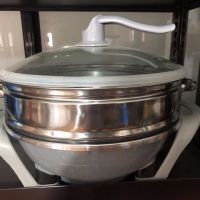 家用韩式多功能电炒锅电热锅电火锅元宝锅X6|大号灰色麦饭石带蒸笼