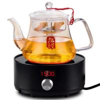 电陶炉茶炉小型家用煮茶炉泡茶炉电热茶炉铁壶玻璃壶功夫茶炉|黑色品味蒸壶装