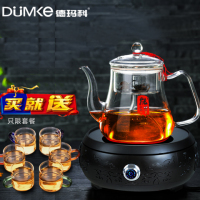 电陶炉茶炉小型家用煮茶炉泡茶炉电热茶炉铁壶玻璃壶功夫茶炉|雅荷黑品味蒸茶套