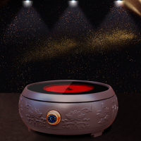 电陶炉茶炉小型家用煮茶炉泡茶炉电热茶炉铁壶玻璃壶功夫茶炉|棕色荷花雕炉