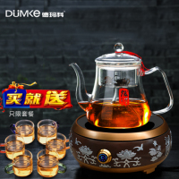 电陶炉茶炉小型家用煮茶炉泡茶炉电热茶炉铁壶玻璃壶功夫茶炉|铜色高端品位蒸壶套餐