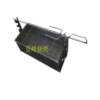 烤羊腿炉子木炭烧烤炉全套烤鸡兔羊排烤肉架烤羊肉串炉子大号户外U7|方柄方格烤网三件套