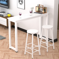 咖啡桌现代吧台桌家用客厅隔断靠墙小吧台简易酒吧餐桌高脚桌|全白色 130*40*100