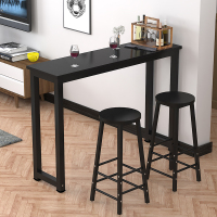 咖啡桌现代吧台桌家用客厅隔断靠墙小吧台简易酒吧餐桌高脚桌|全黑色 120*30*100