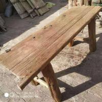 老榆木门板桌老木头旧门板实木茶桌茶台餐桌风化怀旧吧台书桌案台|门板桌1.7*50-60(圆腿)