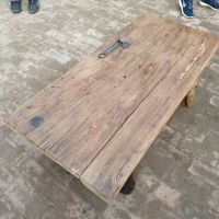 老榆木门板桌老木头旧门板实木茶桌茶台餐桌风化怀旧吧台书桌案台|门板桌1.6*50-60(圆腿)