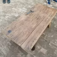 老榆木门板桌老木头旧门板实木茶桌茶台餐桌风化怀旧吧台书桌案台|门板桌1.6*50-60(圆腿)
