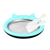 食品级家用炒冰机迷你炒冰机炒酸奶机炒奶果机冰激凌机免插电冰盘|[马卡龙]蓝(炒冰产**2)