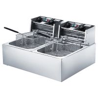 电炸锅商用单双缸炸篮定时油炸机不锈钢炸鸡排油炸锅电炸炉|82双缸12升经典款/带60分钟定时