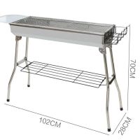 加厚烧烤架烧烤炉户外家用木炭折叠炉子全套烧烤工具4-6人烧烤炉|大号不锈钢款+调料架+置物架 搭配套餐三