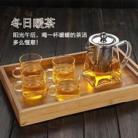 电陶炉茶炉家用小型煮茶器电磁炉玻璃茶壶泡茶电茶炉光波炉|750ml方形壶+6杯子+茶盘