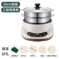 电蒸锅多功能家用大容量双层三层预约定时自动断电蒸笼蒸煮蒸馒|智能预约款[两个蒸笼] 24CM不粘锅[收藏送餐具]2-4人