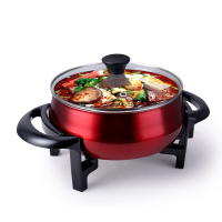 电火锅多功能电锅家用电热锅火锅锅大号电热锅电煮锅电炒锅不粘锅|红色 8L