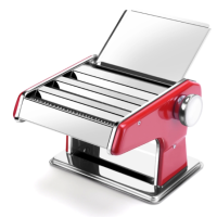 科翼家用面条机小型多功能压面机手动不锈钢擀面机饺子馄饨皮机|中华富贵红 三刀升级加厚款+晾面架+揉面袋+豪华