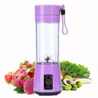 榨汁机迷你便携小型多功能果汁机家用电动蔬菜水果辅食学生榨汁杯|淡雅紫 四叶小刀塑料杯身[单动力]